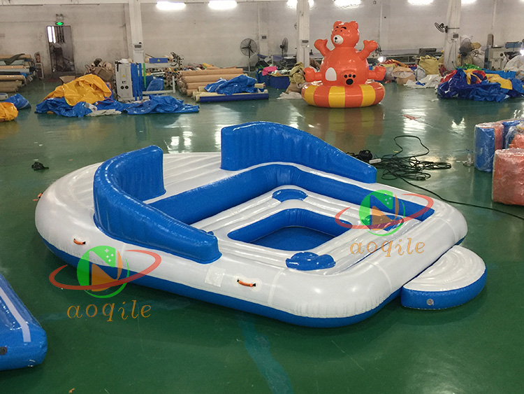 Commercial Inflatable Beach Mattress Pool Boat Party Inflatable Floating Island Lounge Boat