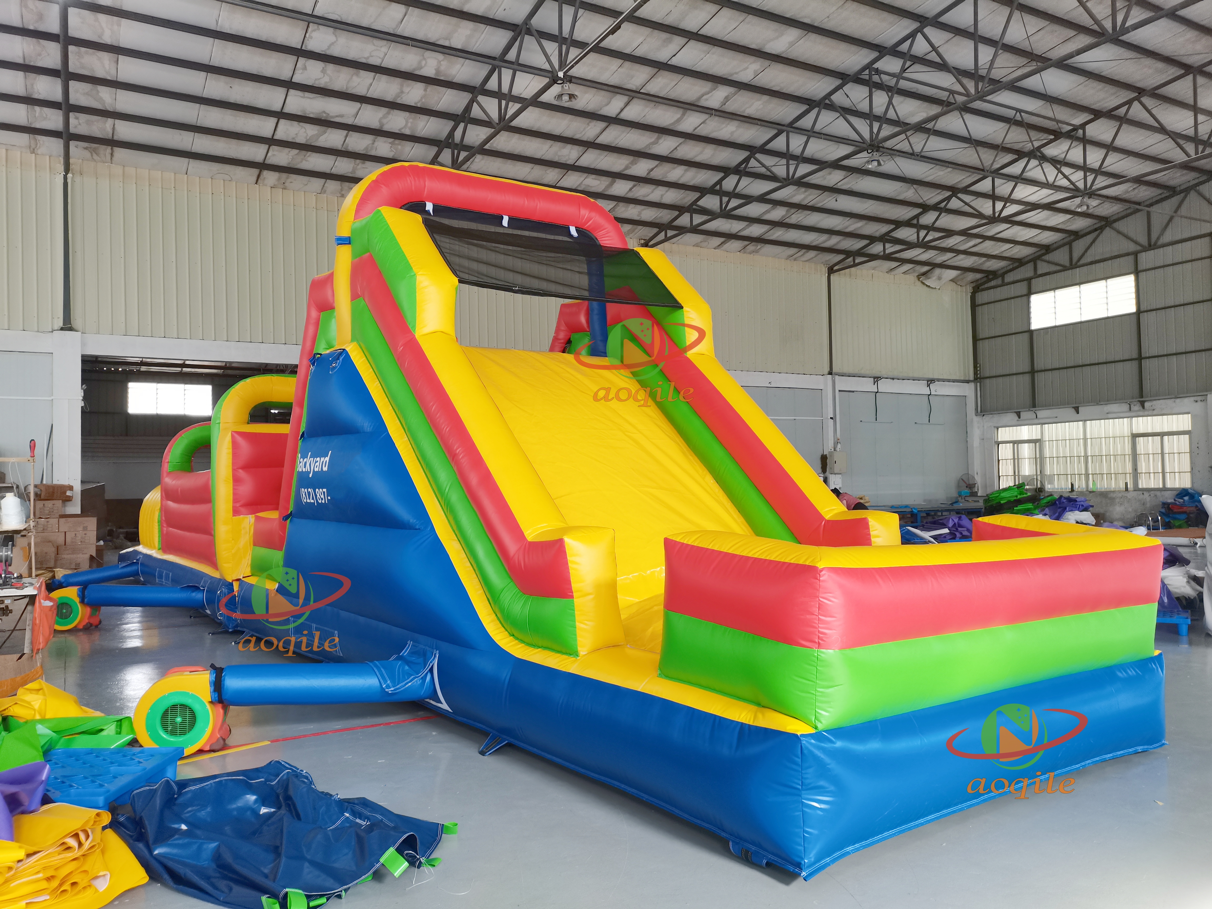 Aoqile Custom Inflatable Obstacle Course Colorful Design Foldable for Water Park Challenges Festival Game Events for Events