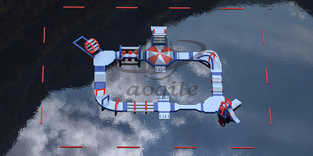 Aoqile Custom Large Inflatable Water Obstacle Combo Splash Zones for Family Water Park Holiday Fun Activities for Events