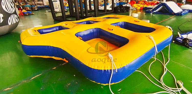 Commercial Inflatable Flying Water Rotating Toy Inflatable Water Ski Towable Five Seater Disco Boat