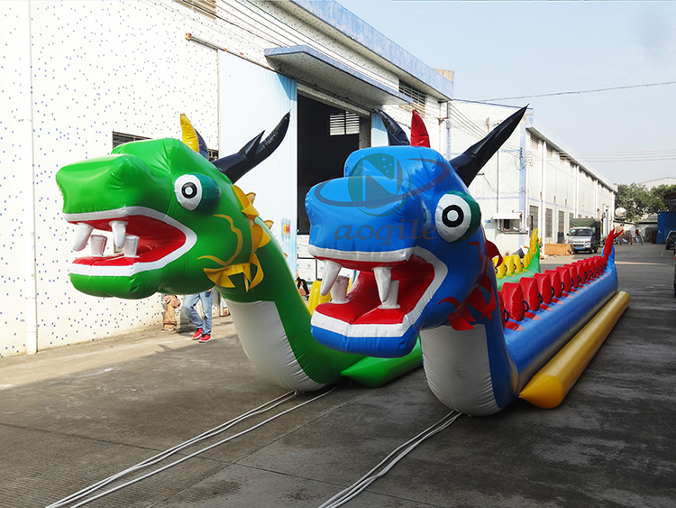 Large Dragon Water Boat for Adults 12 Persons Inflatable Dragon Towable Banana Boat Two Lane Water Ski Tube