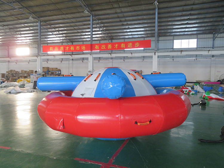 Inflatable Rotating Gyro UFO Towable Floating Island Water Inflatable Disco Boat