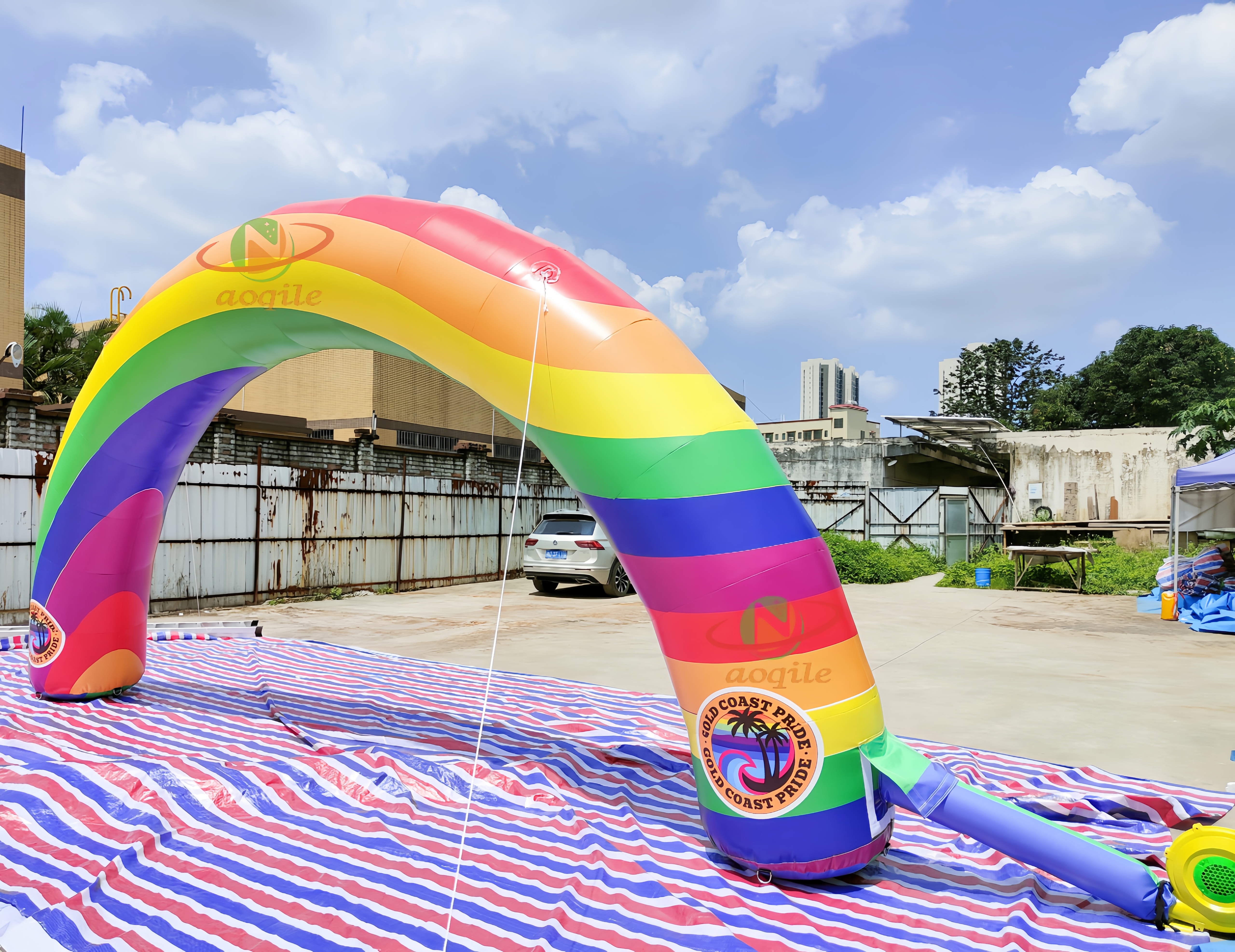 Giant inflatable Rainbow arch gate