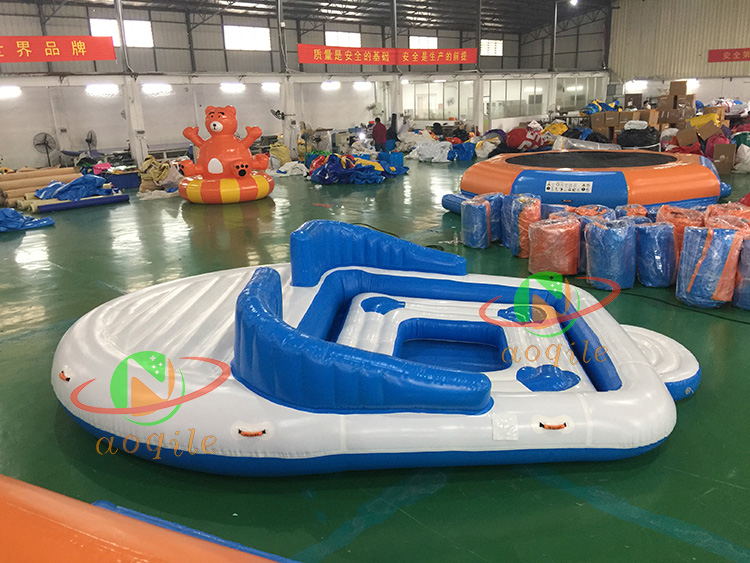 Commercial Inflatable Beach Mattress Pool Boat Party Inflatable Floating Island Lounge Boat