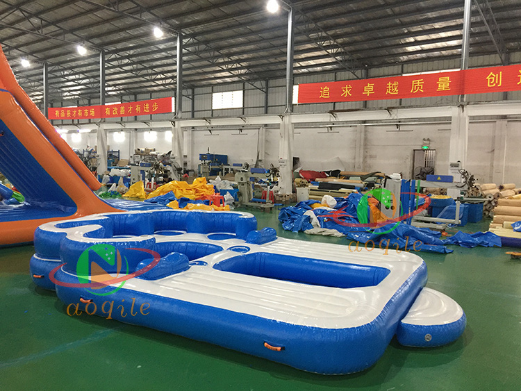 Summer Water Inflatable Equipment Backrest Leisure Floating Island Platform Dock Inflatable Lounges Sofa Boat