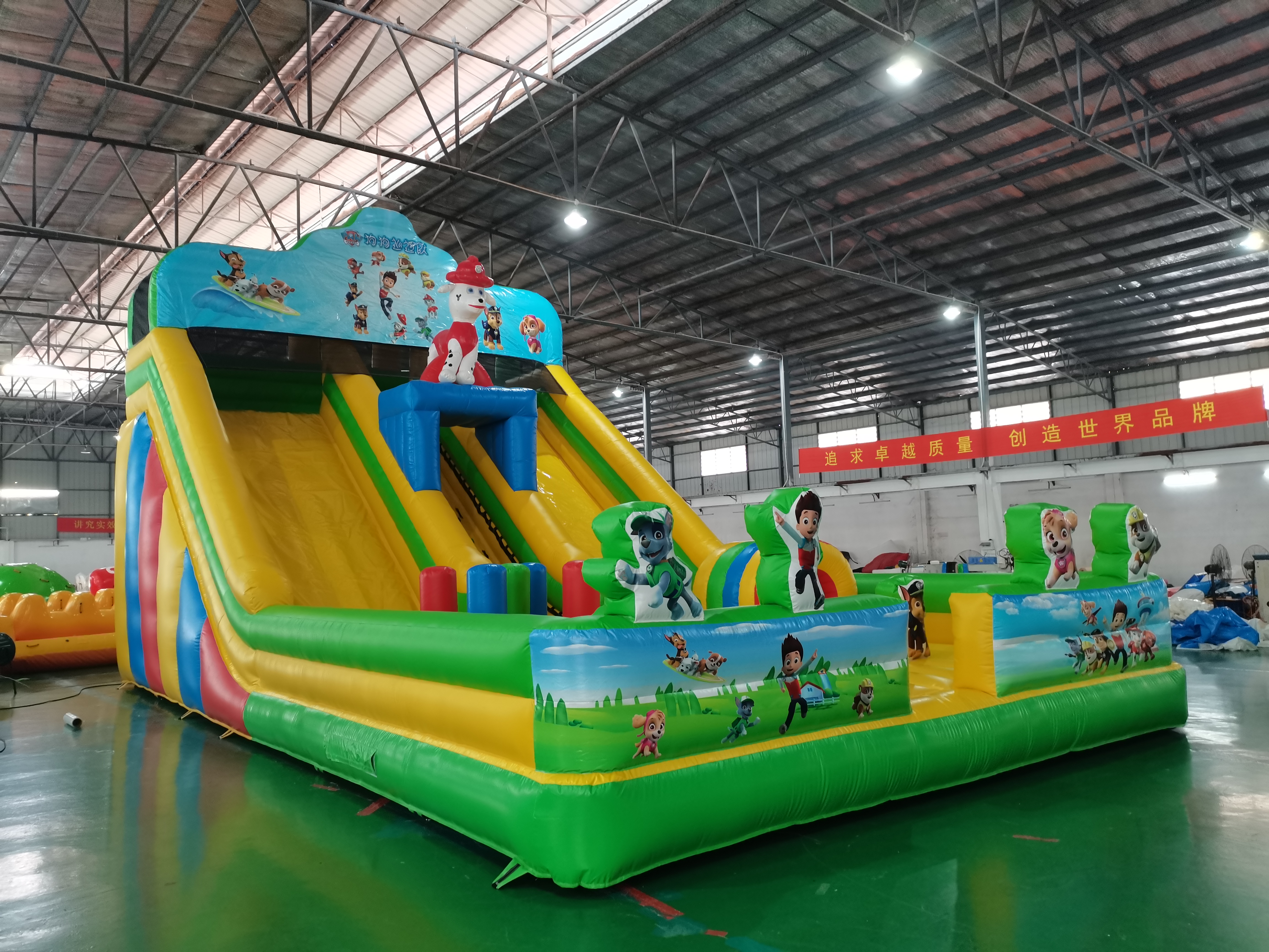 High Quality Custom Water Park Inflatable Trampoline Slide Combination Puppy Style