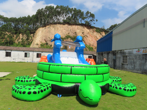 Hot Sale Turtle Inflatable Water Slide Box Pool Water Dry Slide with Pool for Kids