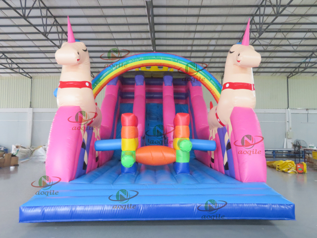 Aoqile High-quality Commercial Outdoor Water Park and Land Park Inflatable Carriage Water Slide for Events