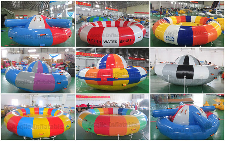 Hot Sale Water Toy Inflatable Airship Crazy Flying Saucer rotate Towable Disco Boat