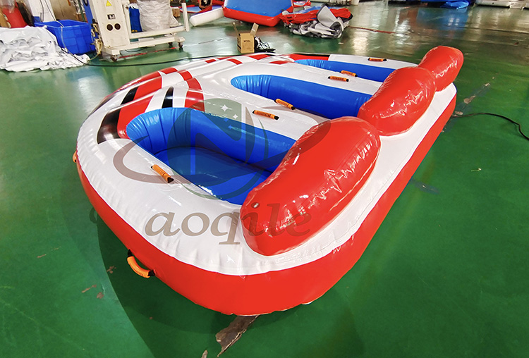 Custom Design Three Person Inflatable Reclining Water Tank Pontoon Water Ski Towable