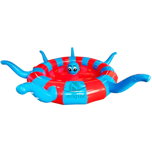 Custom Inflatable Towing Pontoon Boat Spinning Towable Octopus Shape Inflatable Disco boat