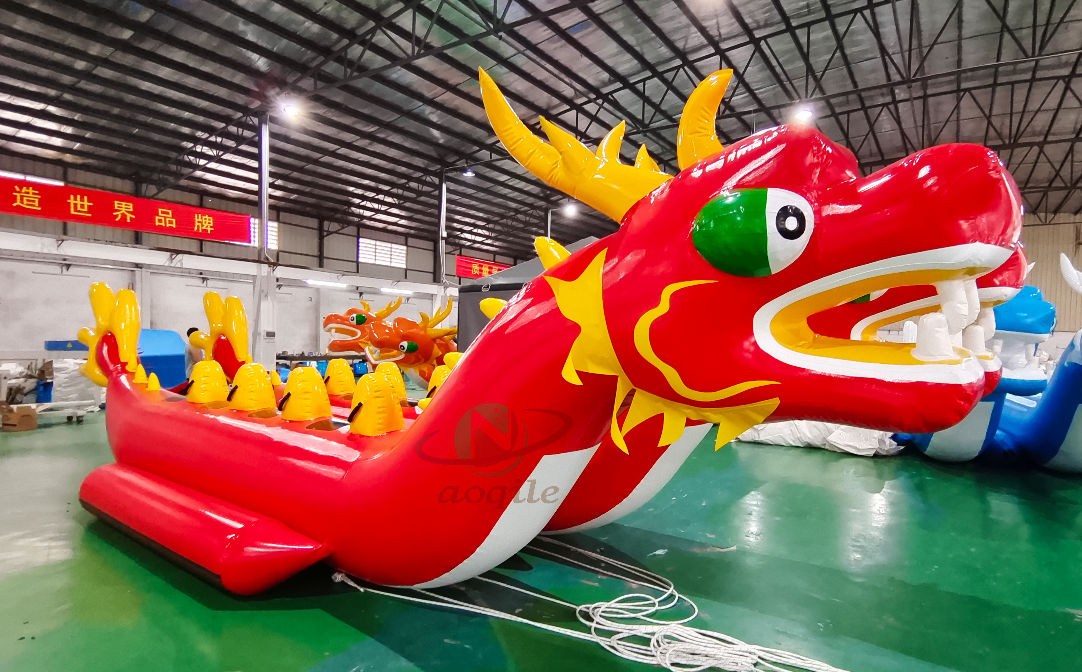 Crazy Water Sport Games Play Equipment Entertainments Double Line Inflatable Dragon Boat