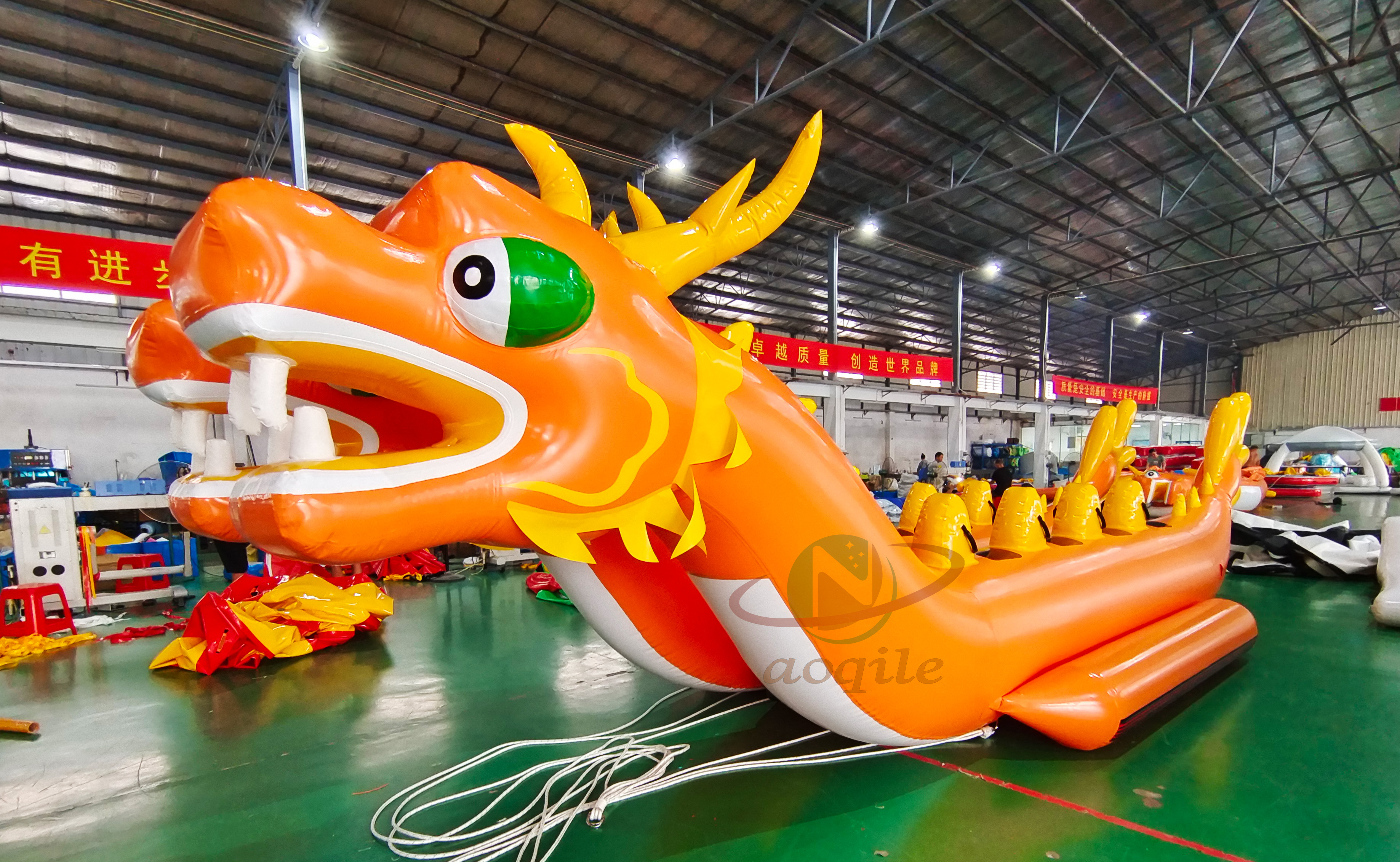 Crazy Water Sport Games Play Equipment Entertainments Double Line Inflatable Dragon Boat