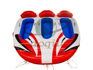 Commercial Water Games 3 Riders Inflatable floating sofa Beach Bubba Crazy spinning towable tube Ski Sofa Boat