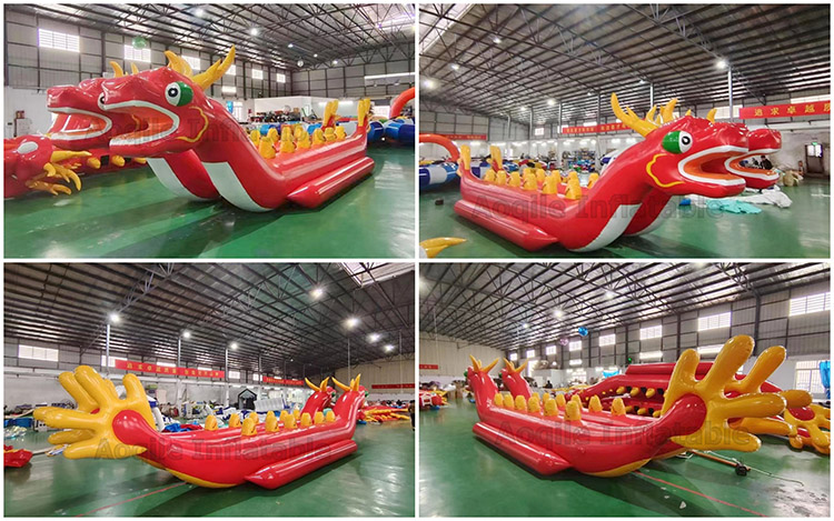 Heavy Duty Water Sports Inflatable Double-Tube Flying Fish Summer Entertainment Inflatable Towable Dragon Boat