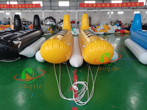 funny water game inflatable floating toys yellow inflatable banana boat for sale