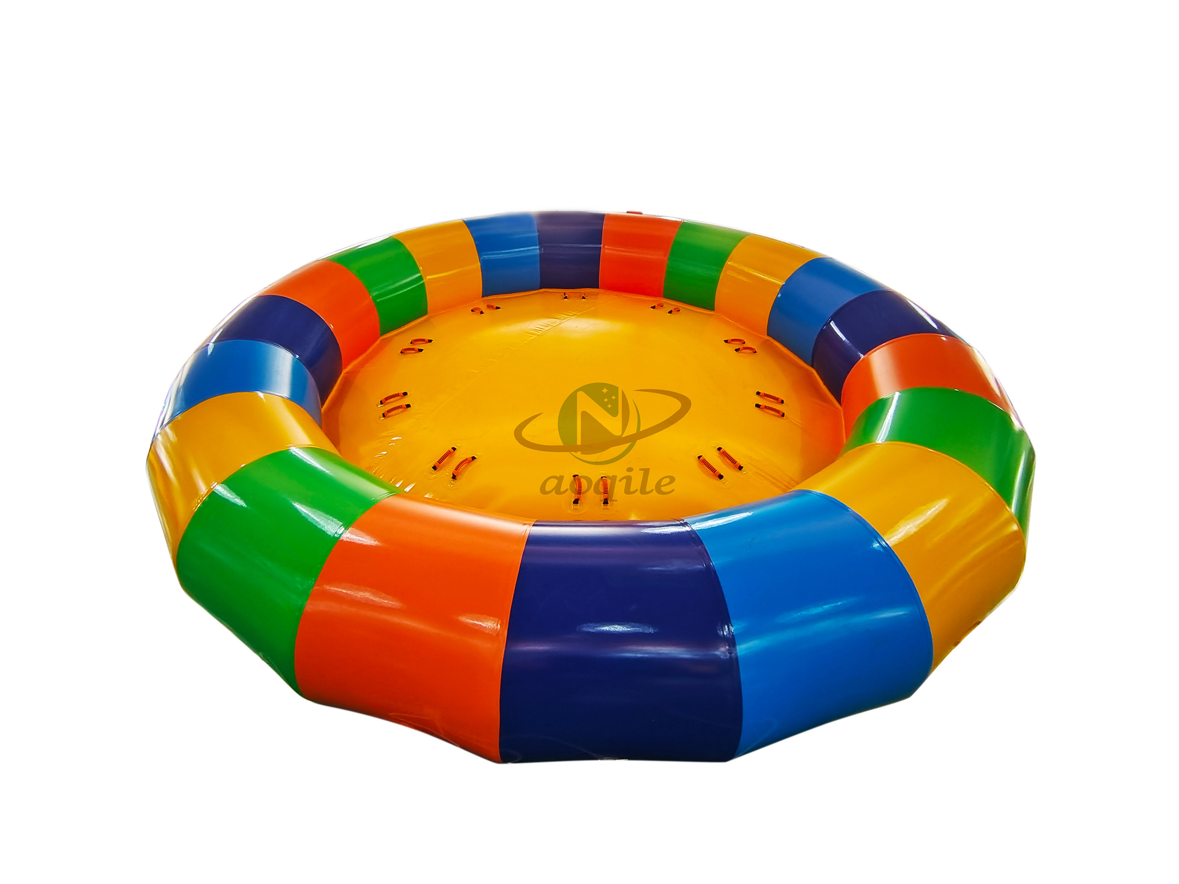 Popular 10 Seats Inflatable floating Rotating Ufo Towable Tube Water Spinning Toys Inflatable Disco Boat