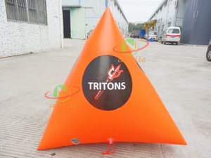 Colorful Water Inflatable Triangle Air Buoy Water Competition Floating Pyramid Buoy