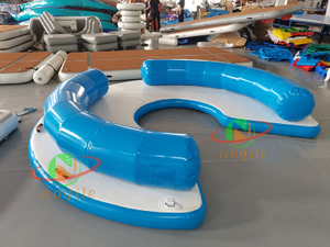 Outdoor Leisure Water Park Inflatable Floating Raft Platform Inflatable Water Round Floating Island Lounges Boat