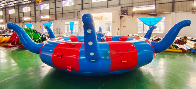 High quality PVC Tarpaulin water sports towable Colorful Inflatable octopus Disco Boat