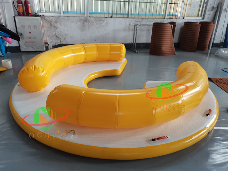 Customized Outdoor Inflatable Water Floating Island Platform Leisure Party Dock Lounges Backrest sofa Boat