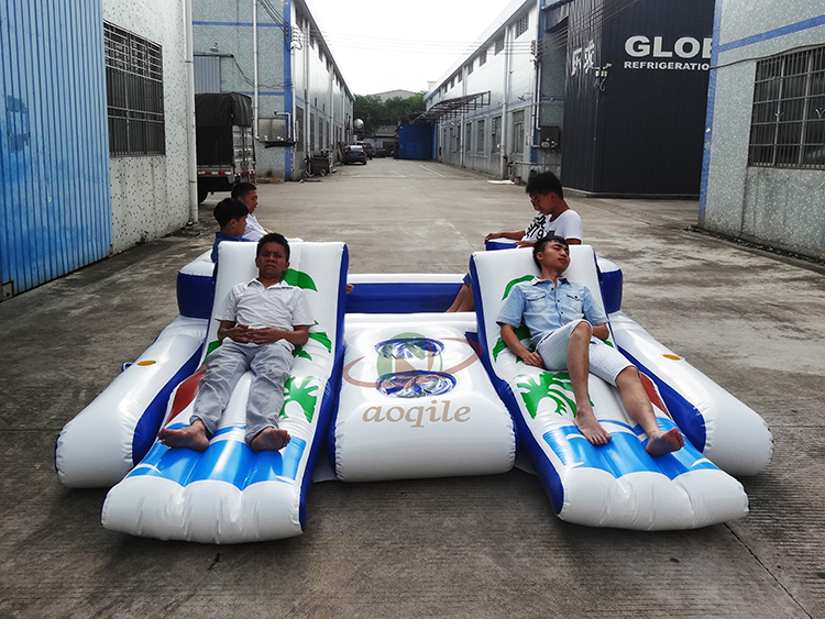 High Quality Inflatable Floating Island Water Amusement Lounge Boat Leisure Inflatable Sofa Chair