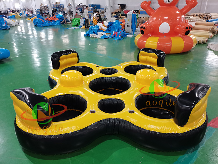 Aoqile Inflatable Multi Person Water Platform Large Load Capacity Anti Slip for Lake Pool Group Hangouts for Events