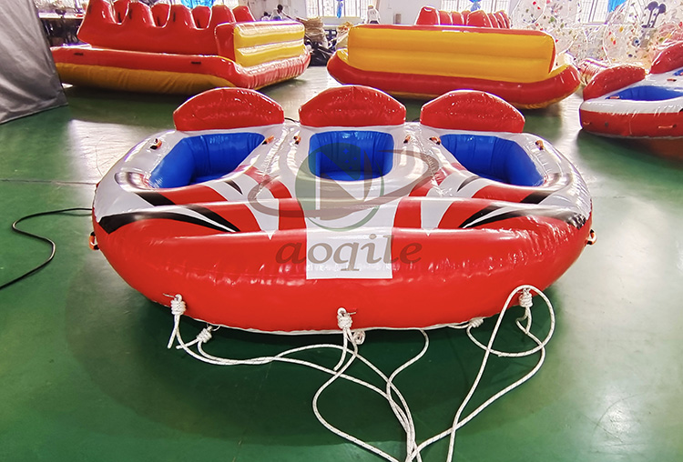 Custom Design Three Person Inflatable Reclining Water Tank Pontoon Water Ski Towable