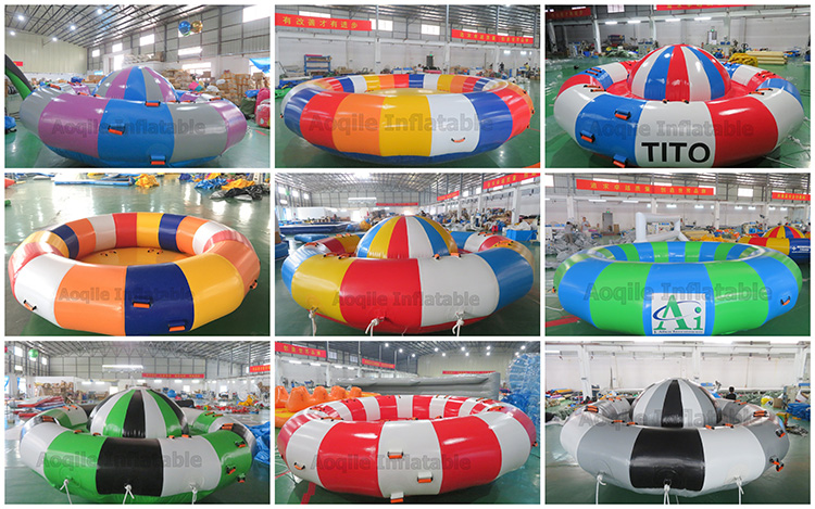 Hot Sale Water Toy Inflatable Airship Crazy Flying Saucer rotate Towable Disco Boat