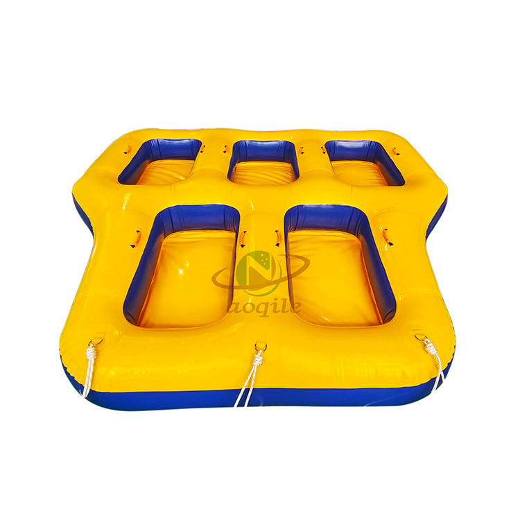 Commercial Inflatable Flying Water Rotating Toy Inflatable Water Ski Towable Five Seater Disco Boat