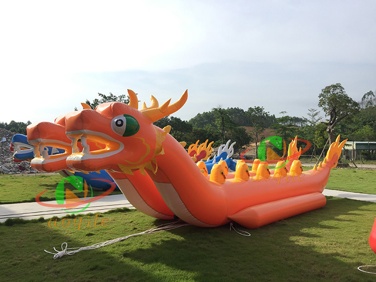 Hot Water Towing Game Red Single Lane Inflatable Dragon Boat, Customized Inflatable Dragon Boat