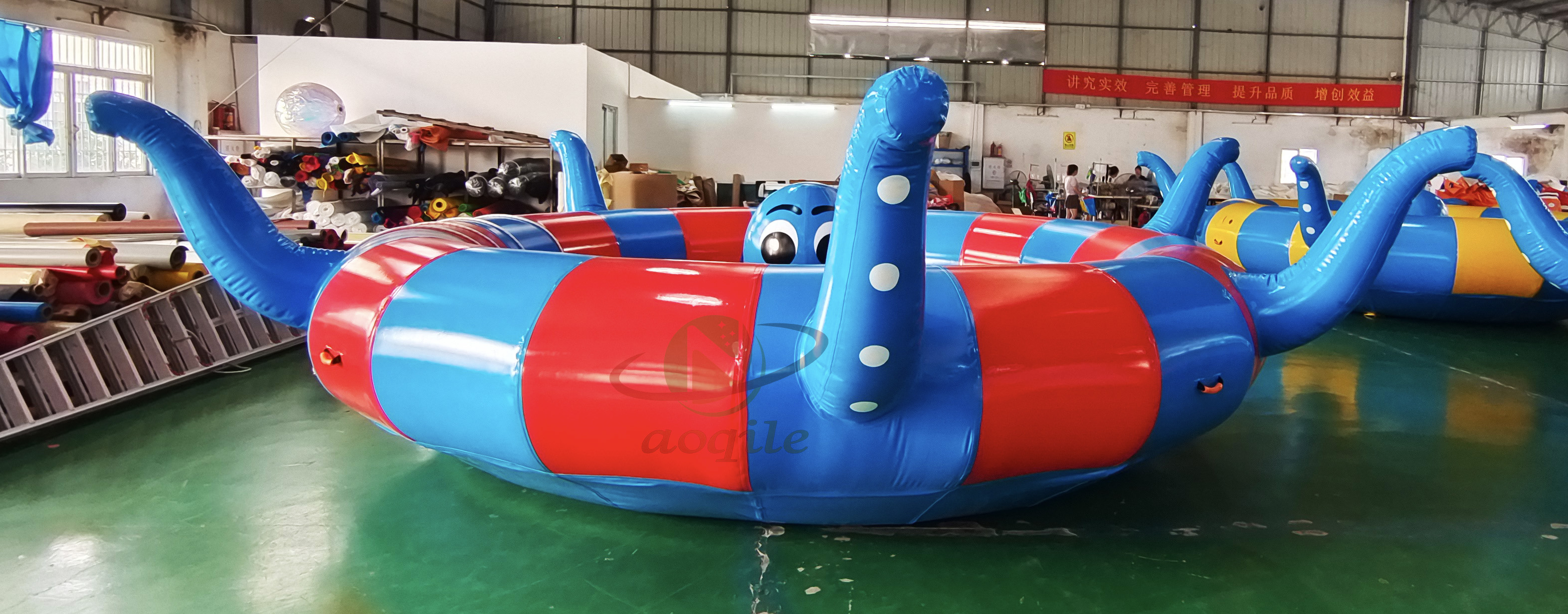 High quality PVC Tarpaulin water sports towable Colorful Inflatable octopus Disco Boat