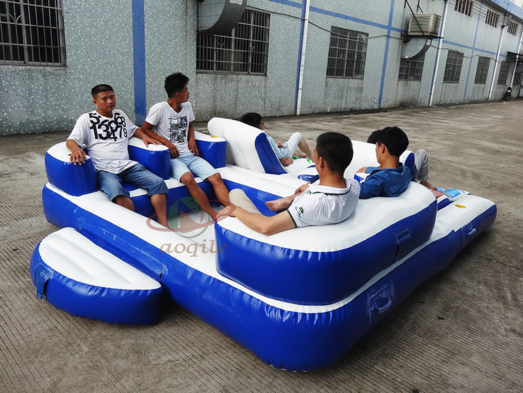 High Quality Inflatable Floating Island Water Amusement Lounge Boat Leisure Inflatable Sofa Chair