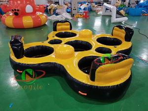 Aoqile Inflatable Multi Person Water Platform Large Load Capacity Anti Slip for Lake Pool Group Hangouts for Events