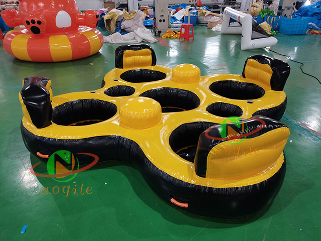 Aoqile Inflatable Multi Person Water Platform Large Load Capacity Anti Slip for Lake Pool Group Hangouts for Events