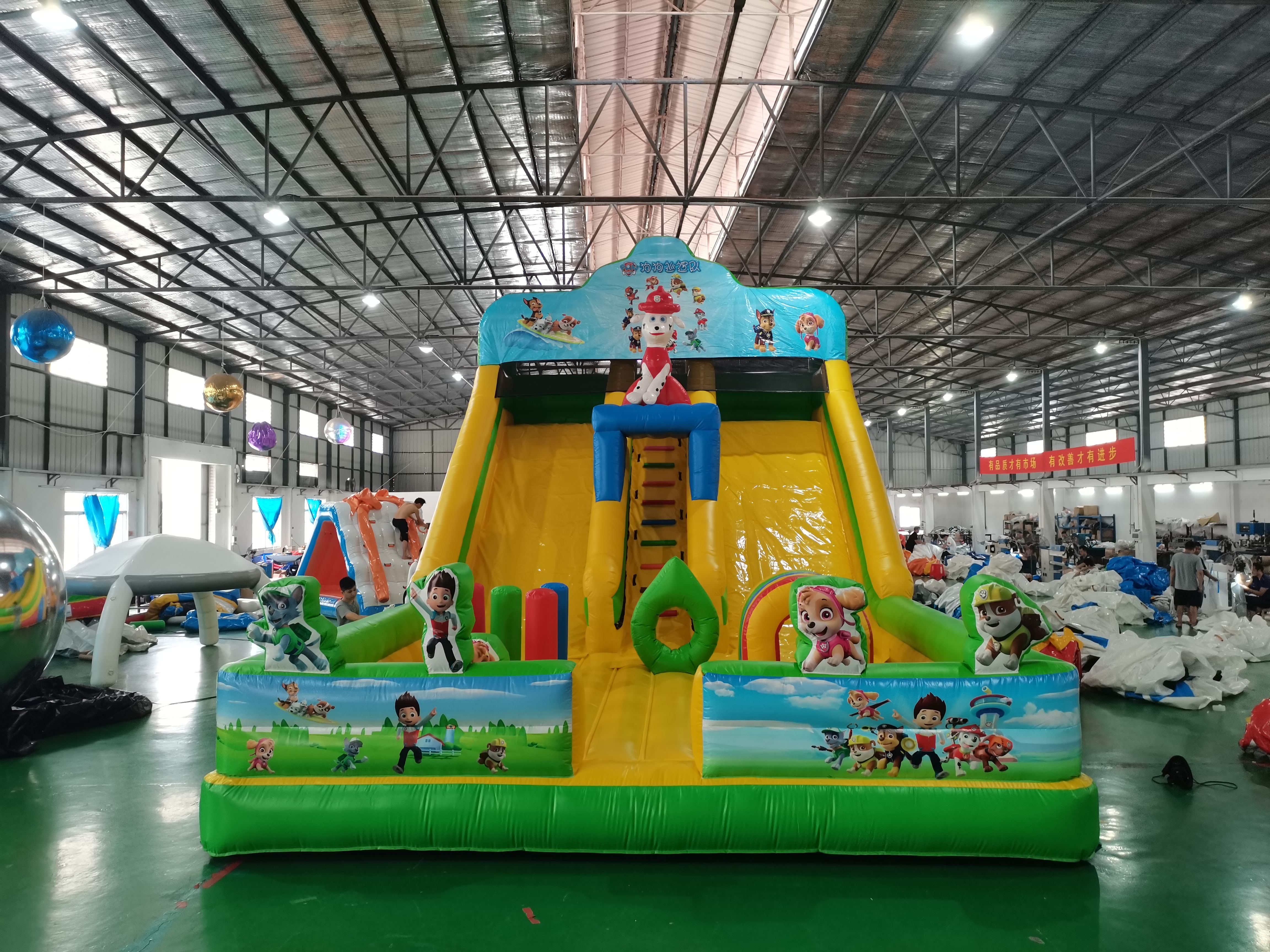 High Quality Custom Water Park Inflatable Trampoline Slide Combination Puppy Style