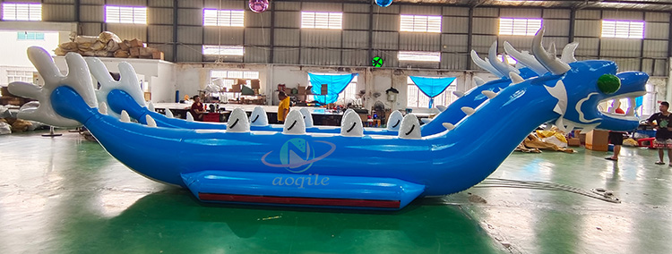 Custom Sea Inflatable Banana Boat Raft Flying Fish Inflatable Blue Dragon Boat