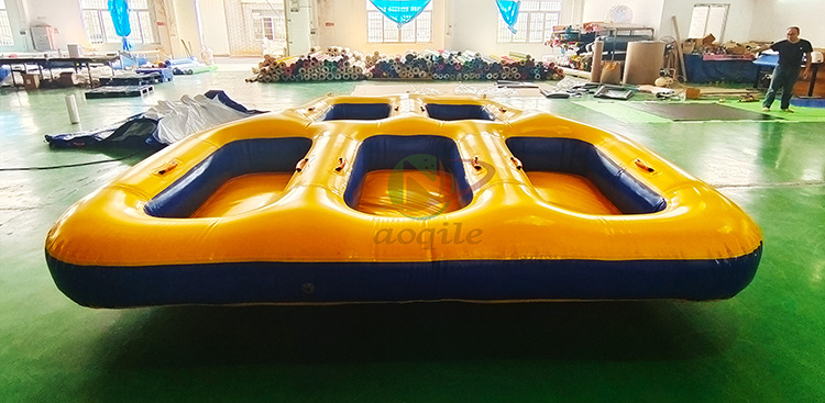 Commercial Inflatable Flying Water Rotating Toy Inflatable Water Ski Towable Five Seater Disco Boat