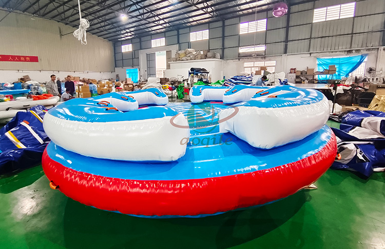 Flexible Eight-Person Entertainment Inflatable Flying Fish Yacht Water Ski Towable Disco Rotating