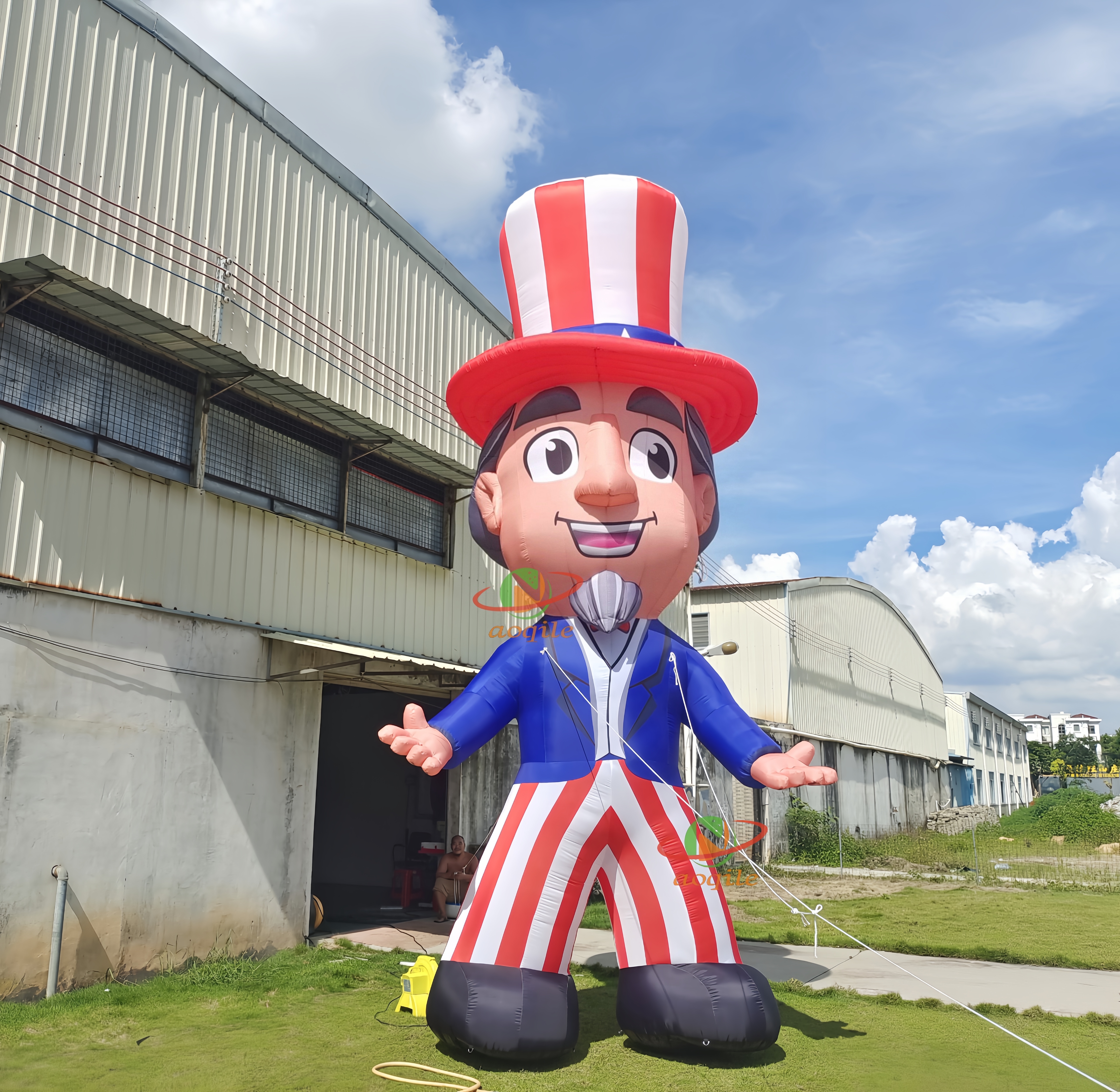 Best Selling Large Inflatable Flag Printed Uncle Sam Decorative Custom Character Advertising Model