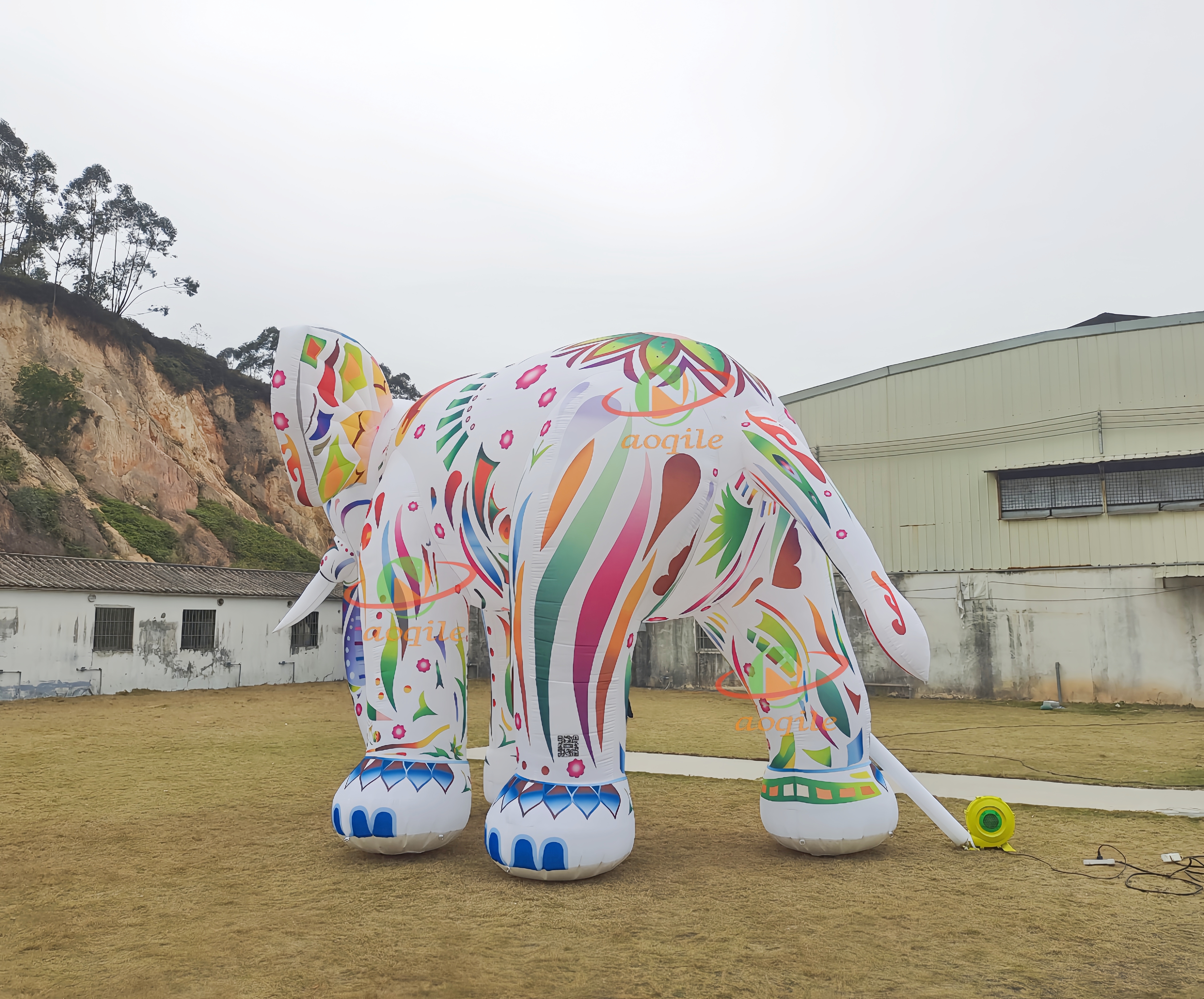 Outdoor Activities Inflatable Elephant Promotion Decoration Square Inflatable Animal Shape Led Lighting