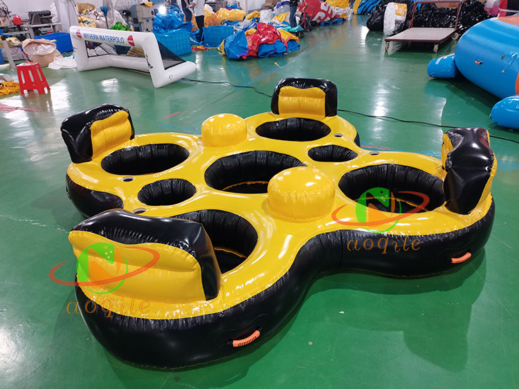 Aoqile Inflatable Multi Person Water Platform Large Load Capacity Anti Slip for Lake Pool Group Hangouts for Events