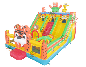Aoqile High - Quality Outdoor Land Inflatable Tiger - Shaped Slide for Enents