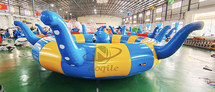 Commercial Crazy Inflatable Flying Water Rotating Towable Toy Inflatable Water Tube Octopus Shaped Disco Boat