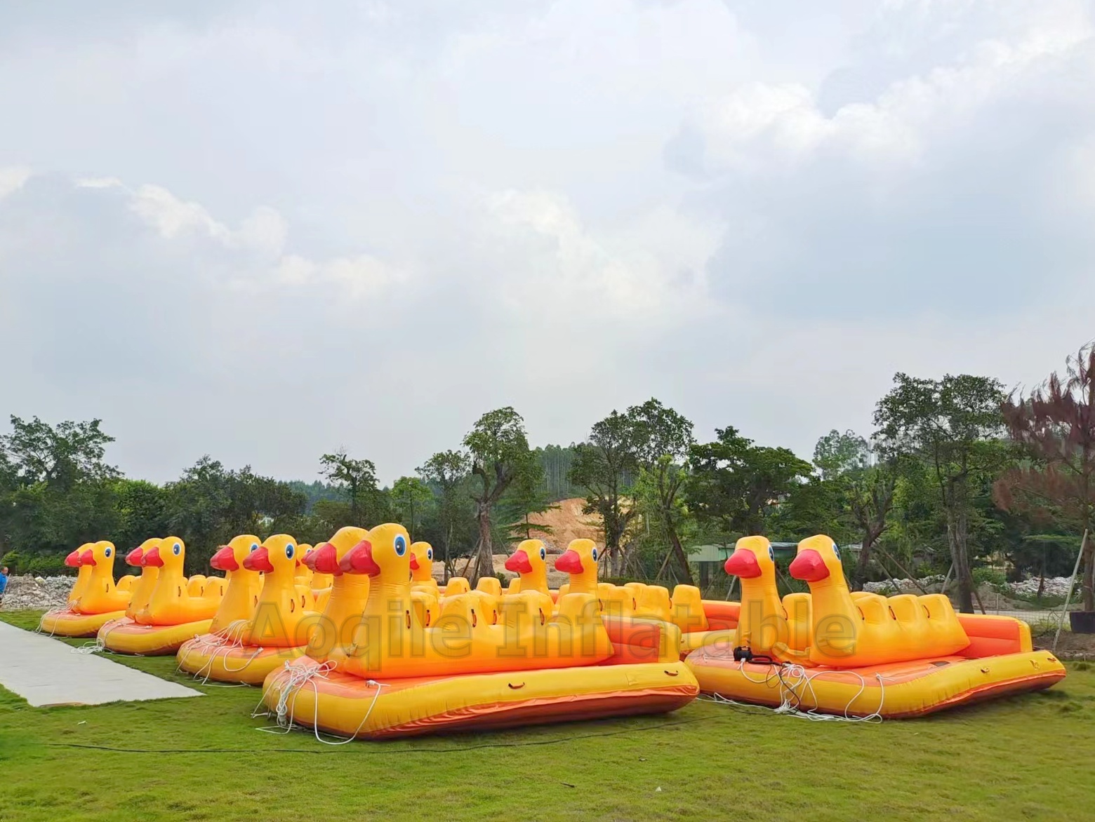 Custom Animal Shape Inflatable Towable Duck Boat Inflatable Water Sports Flying Fish Game Equipment