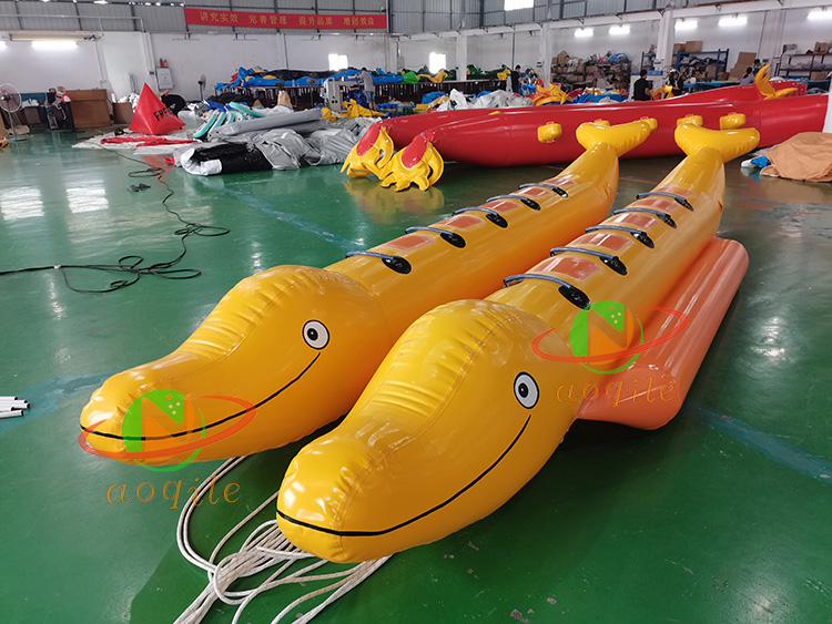 Double rows inflatable banana boat for sale pvc material