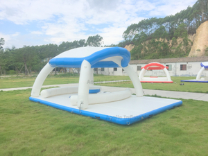 Upgraded Inflatable Floating Sun Deck Floating Island, Leisure And Entertainment Water Inflatable Platform With Table