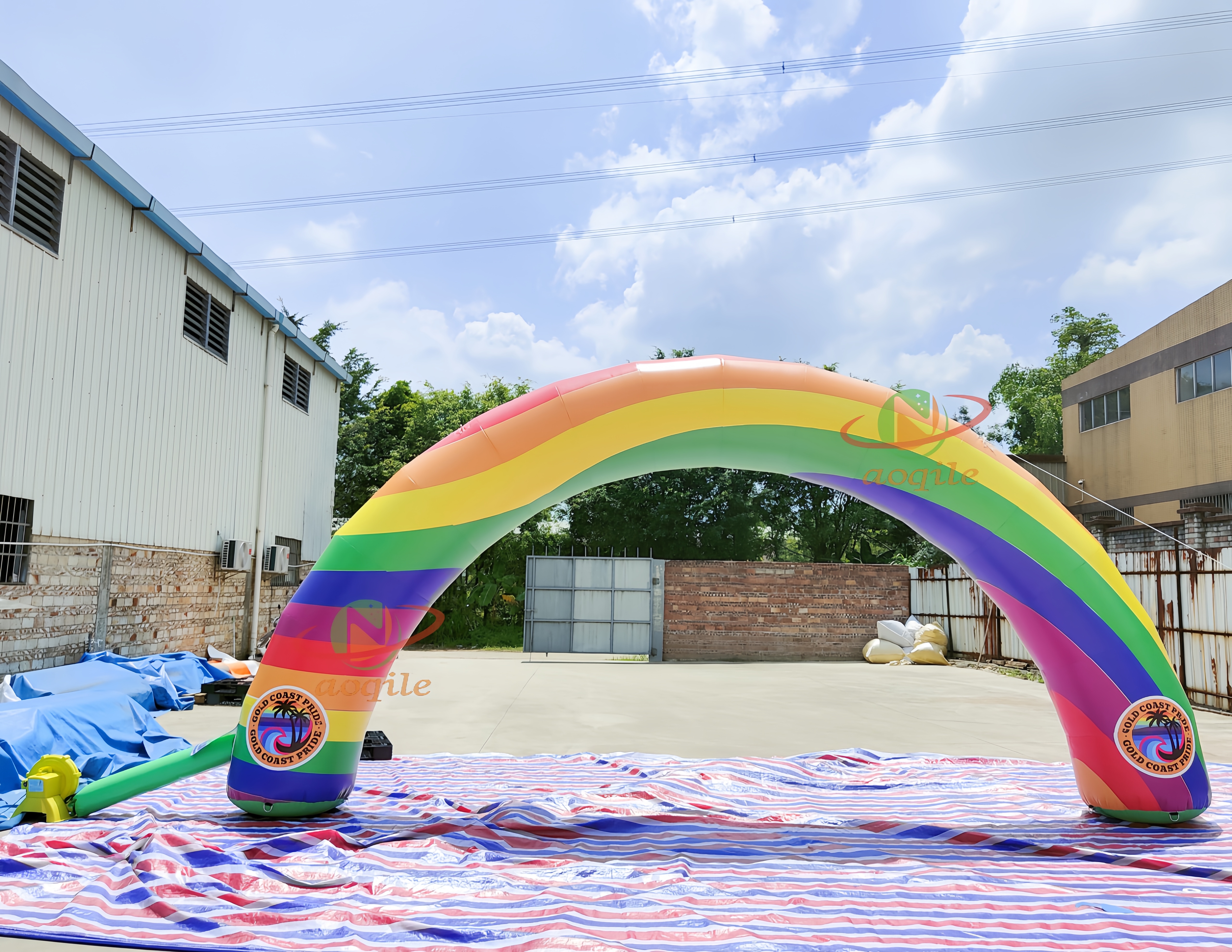 Giant inflatable Rainbow arch gate