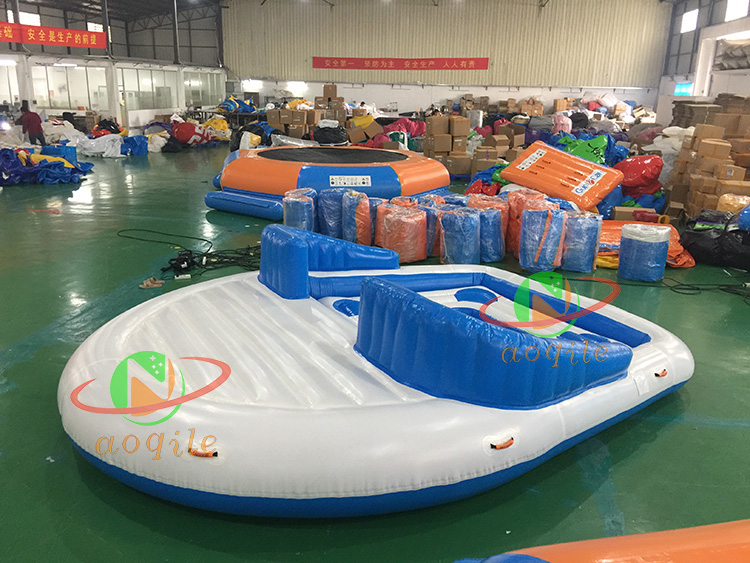 Commercial Inflatable Beach Mattress Pool Boat Party Inflatable Floating Island Lounge Boat