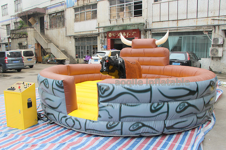 Aoqile Commercial Inflatable Bull Riding Machine Adjustable Speed for Adult Teenager Outdoor Fun Activities for Events